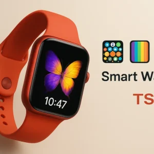 TSS+ Smart Watch okosóra – piros szíjjal, színes érintőkijelzővel