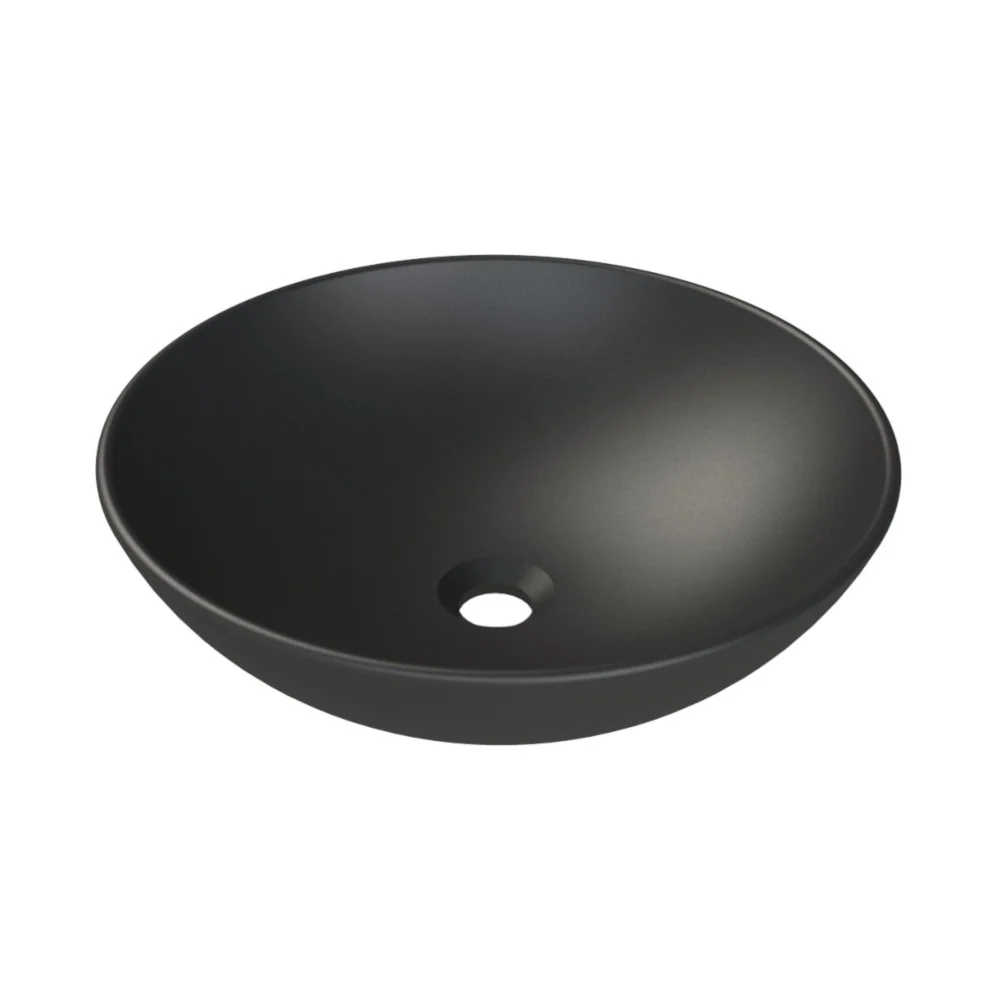 CeraStyle ZERO - PULTRA ültethető - Top Counter - porcelán mosdó - O - MATT FEKETE - Ø 46 cm
