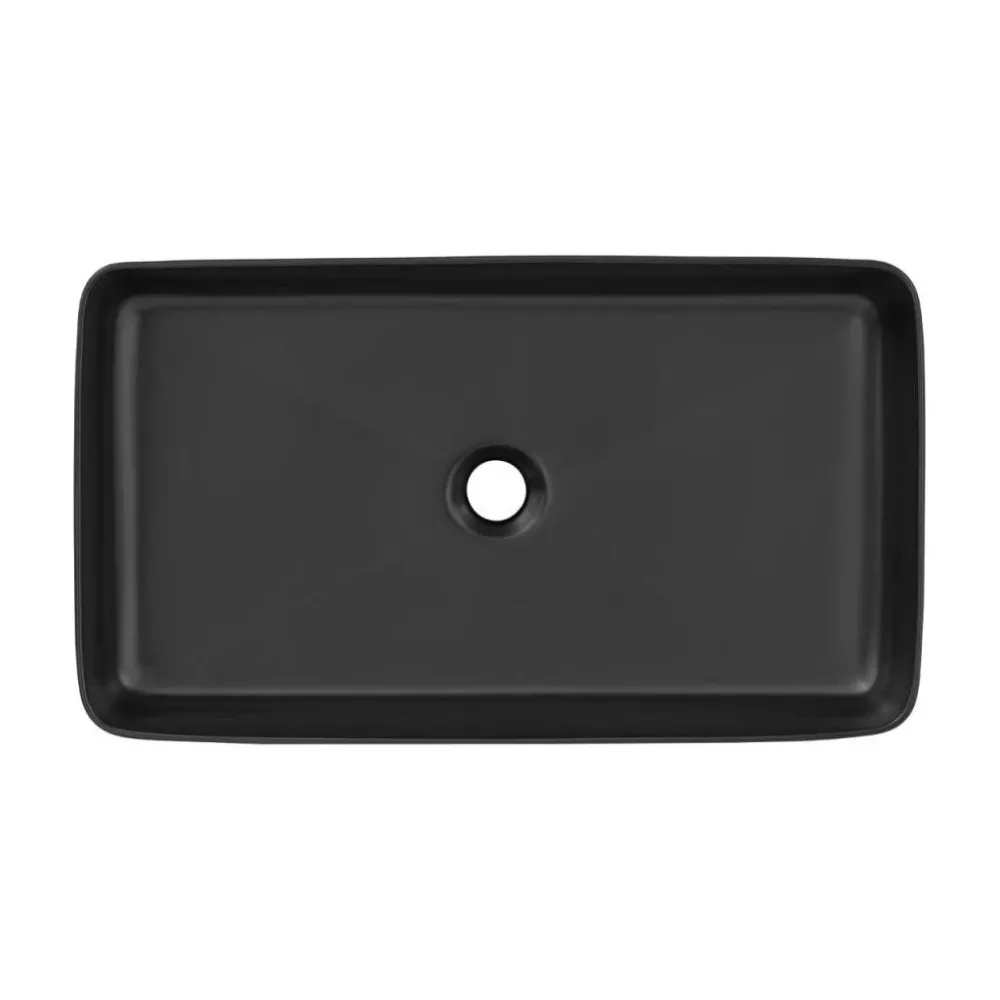 Eros SLIM 2 - PULTRA ültethető - Top Counter - porcelán mosdó - MATT FEKETE - 61 x 35 x 11 cm