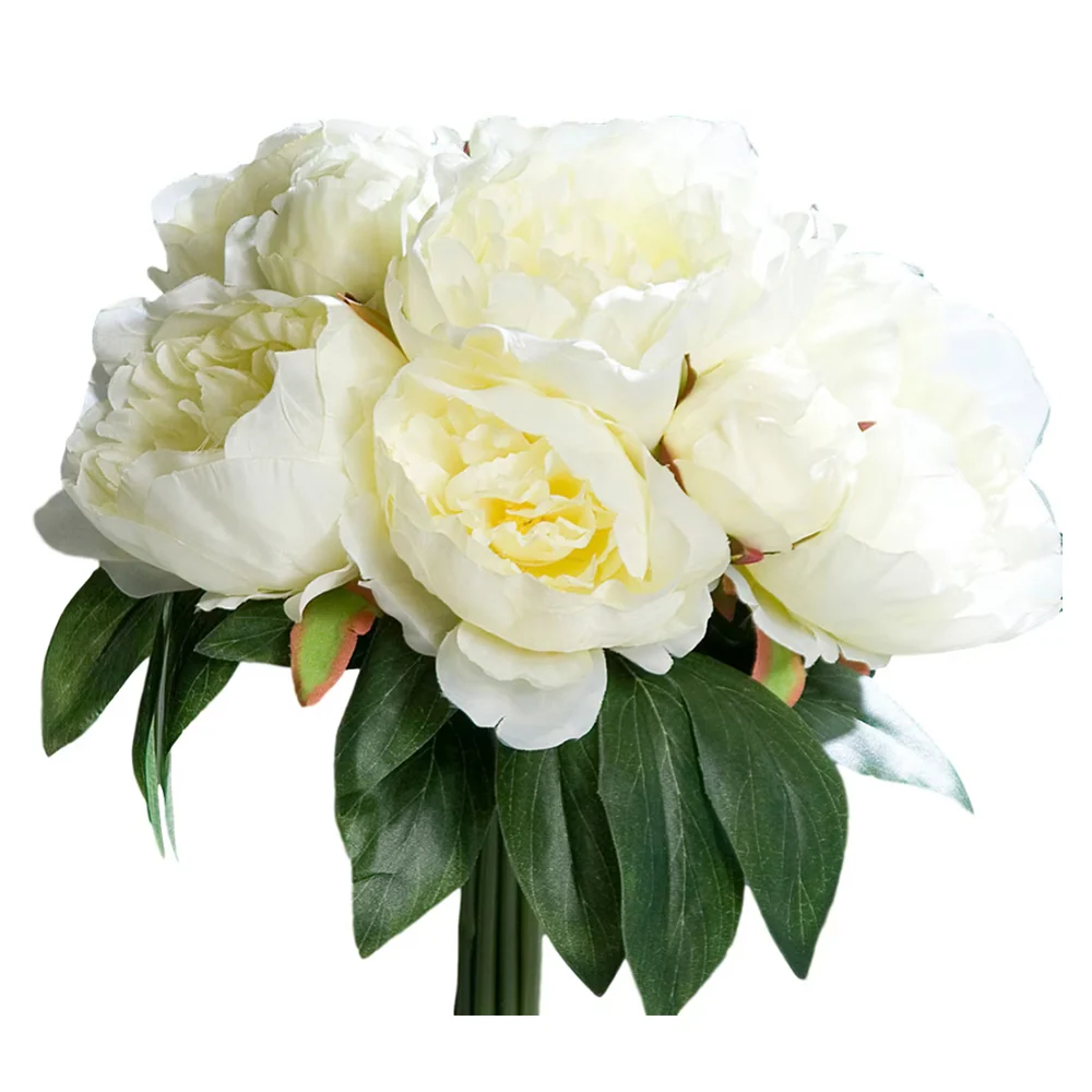 PEONY krémszínű mű bazsarózsa csokor 35 cm