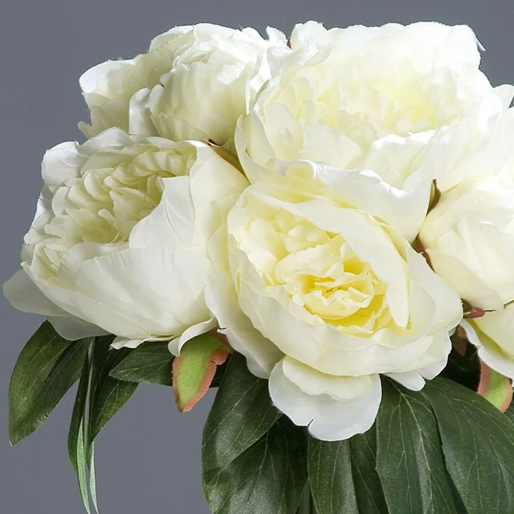 PEONY krémszínű mű bazsarózsa csokor 35 cm