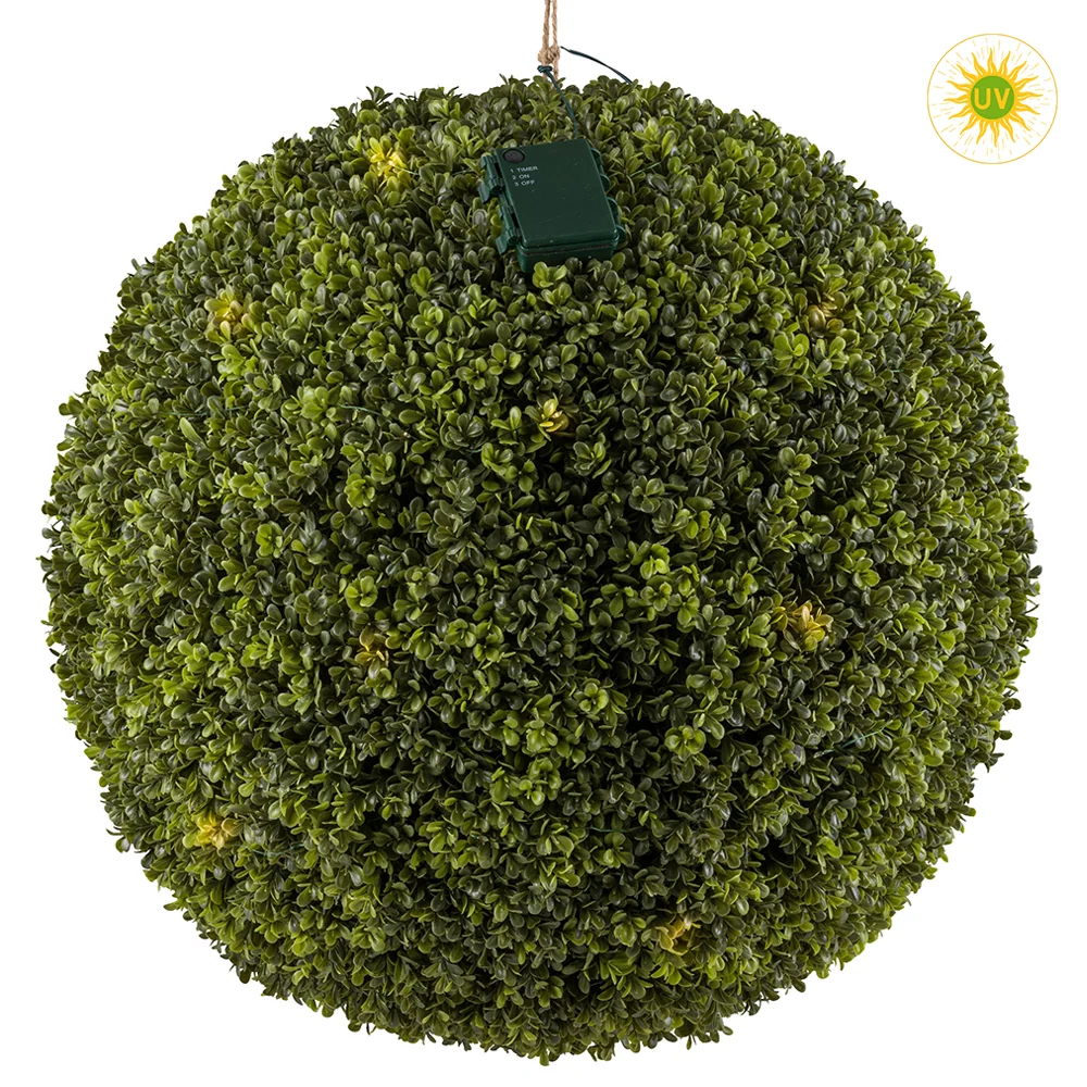 BUXUS UV-álló 45 LED-es zöld mű buxus labda Ø 55 cm