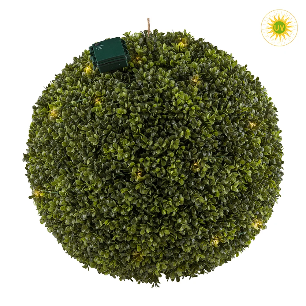 BUXUS UV-álló 45 LED-es zöld mű buxus labda Ø 45 cm