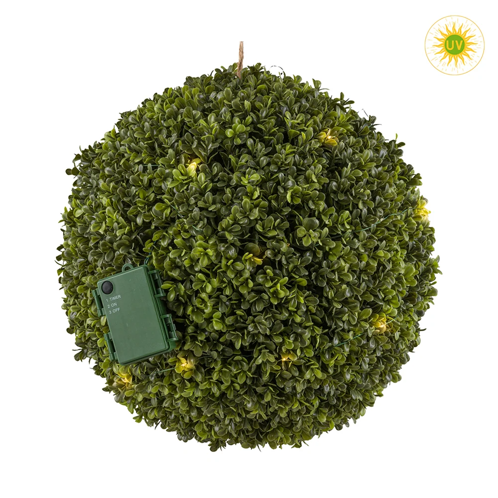 BUXUS UV-álló 35 LED-es zöld mű buxus labda Ø 35 cm