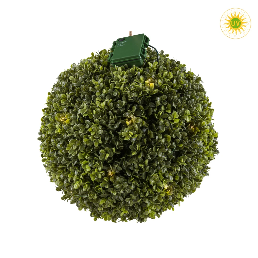 BUXUS UV-álló 25 LED-es zöld mű buxus labda Ø 30 cm
