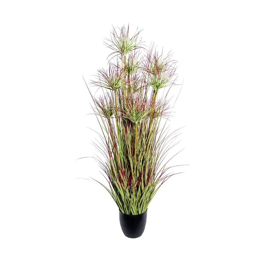 Ciprusfű bokor cserepes műnövény 125 cm zöld-bordó "Cyperus"