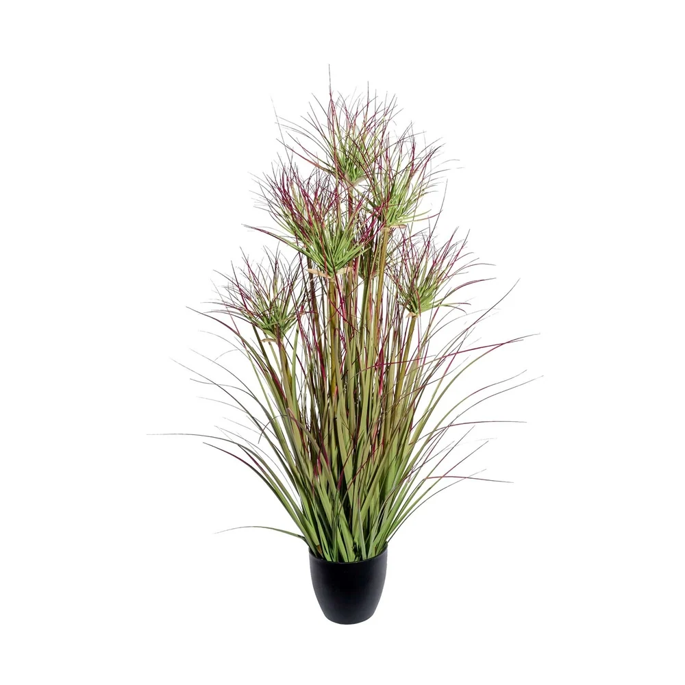 Ciprusfű bokor cserepes műnövény 125 cm zöld-bordó "Cyperus"