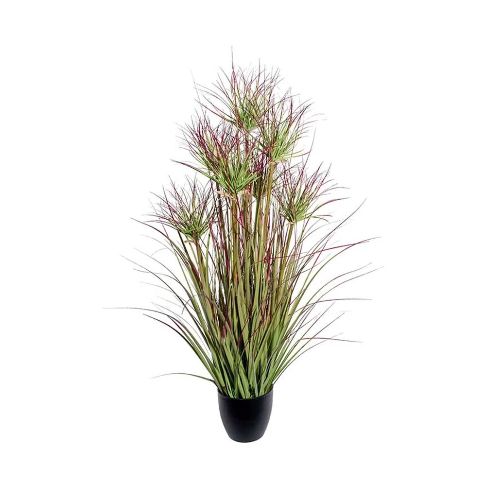 Ciprusfű bokor cserepes műnövény 95 cm zöld-bordó "Cyperus"