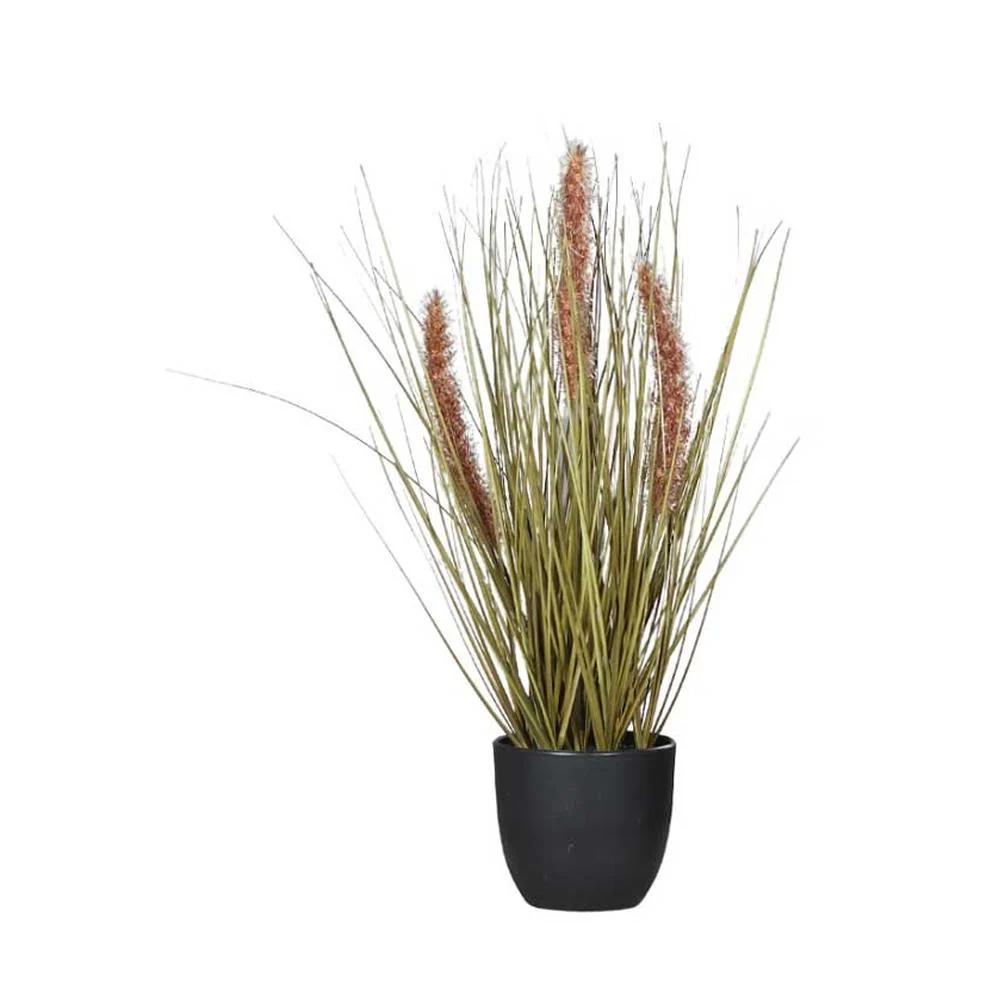 Tollborzfű cserepes műnövény 42 cm barna "Pennisetum"