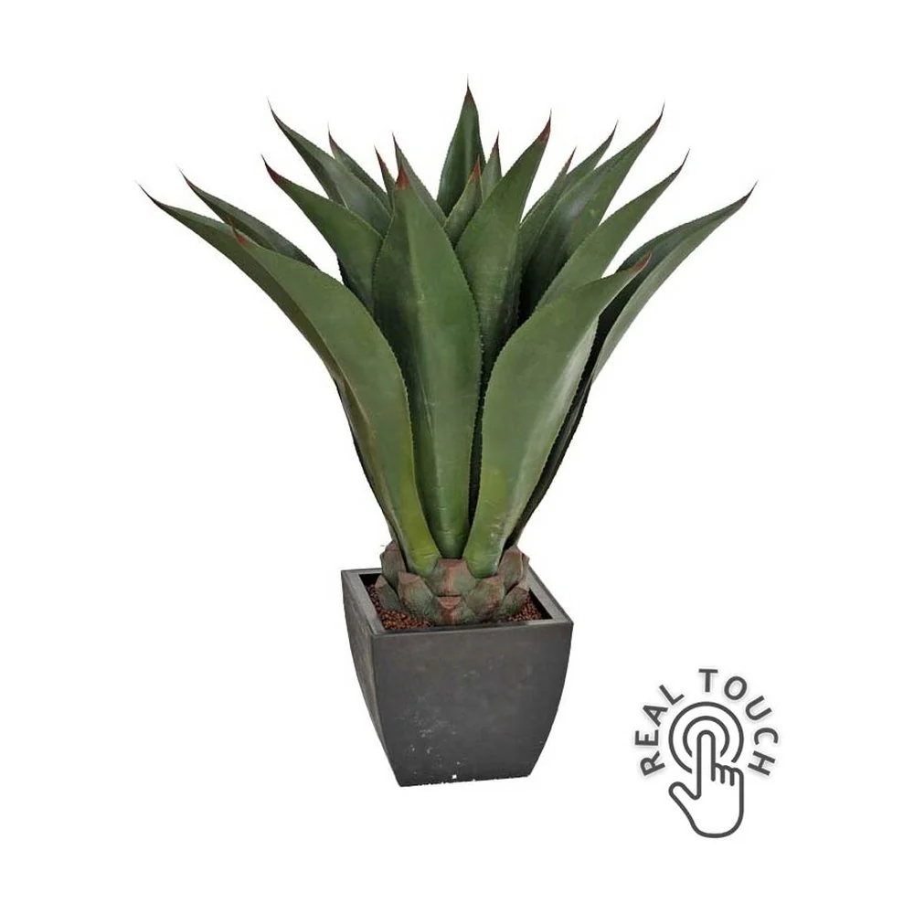 Élethű agave műnövény díszkaspóban 96 cm Real Touch "Agave"