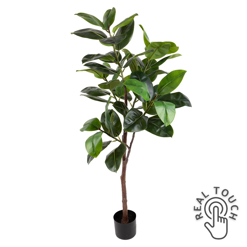 Fikusz műnövény 150 cm zöld Real Touch "Ficus Elastica"