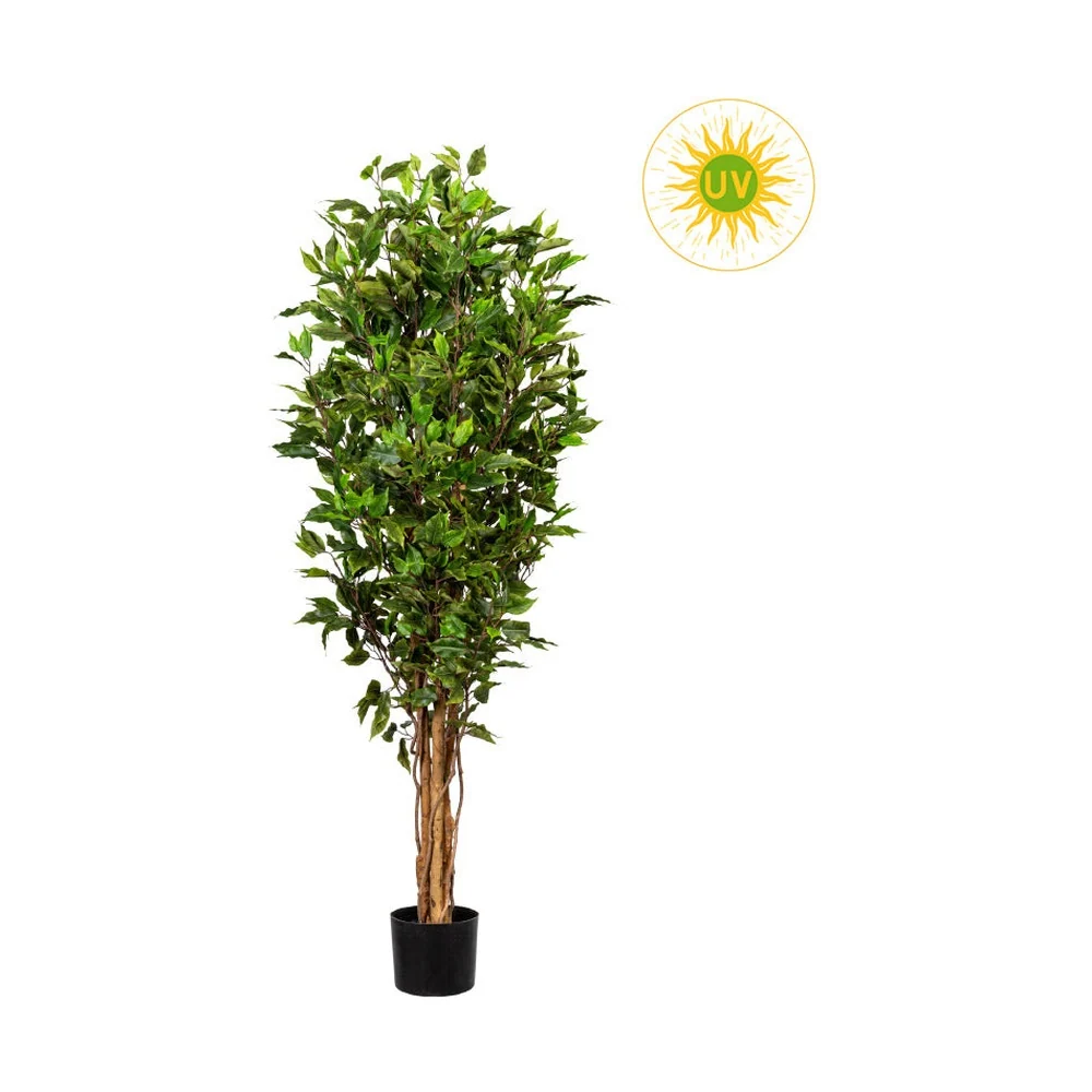 UV-álló mű fikusz cserje 150 cm zöld "Ficus Benjamina"