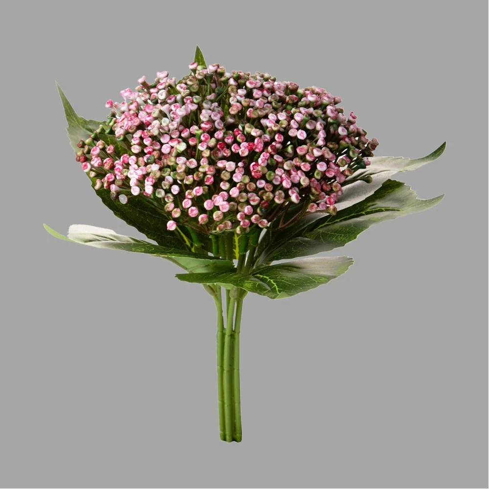 Bimbós mű hortenzia csokor 32 cm pink "Hydrangea"