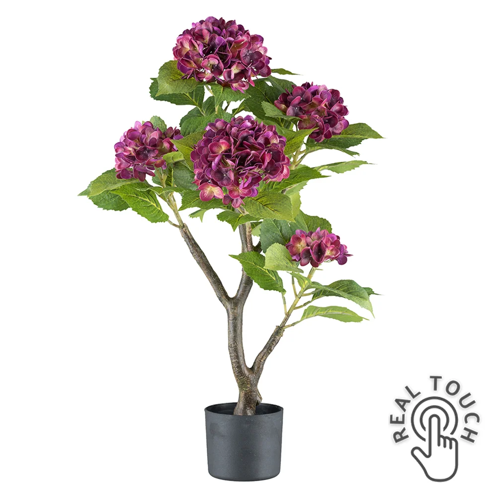 Mű hortenzia bokor 85 cm lila Real Touch "Hydrangea"