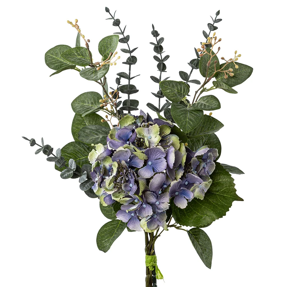 HYDRANGEA kék vegyes mű hortenzia csokor 56 cm
