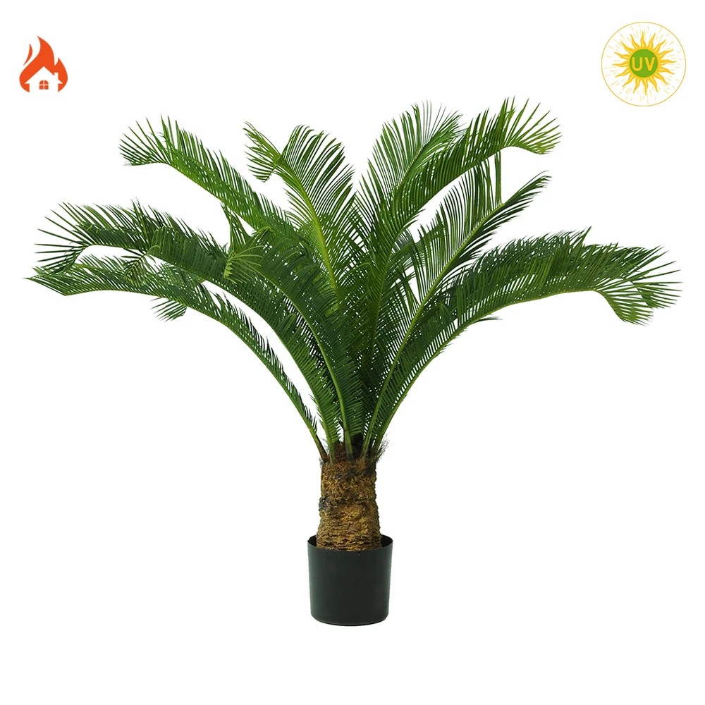 Tűz- és UV-álló mű cikász pálma 95 cm zöld "Areca"