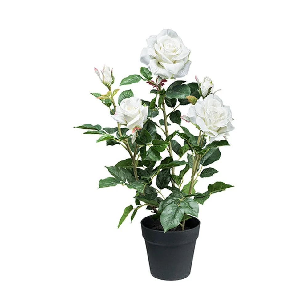 Mű cserepes rózsabokor 58 cm fehér "Rose"