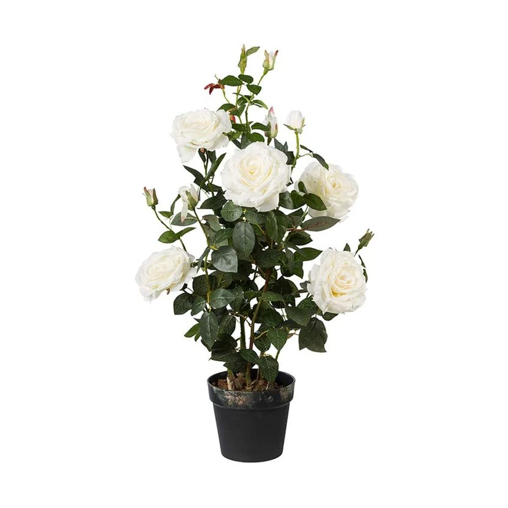 Cserepes mű rózsabokor 90 cm fehér "Rose"