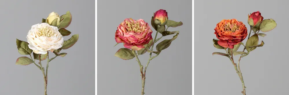 Rózsa művirág 33 cm fáradt pink Real Touch "Rose"