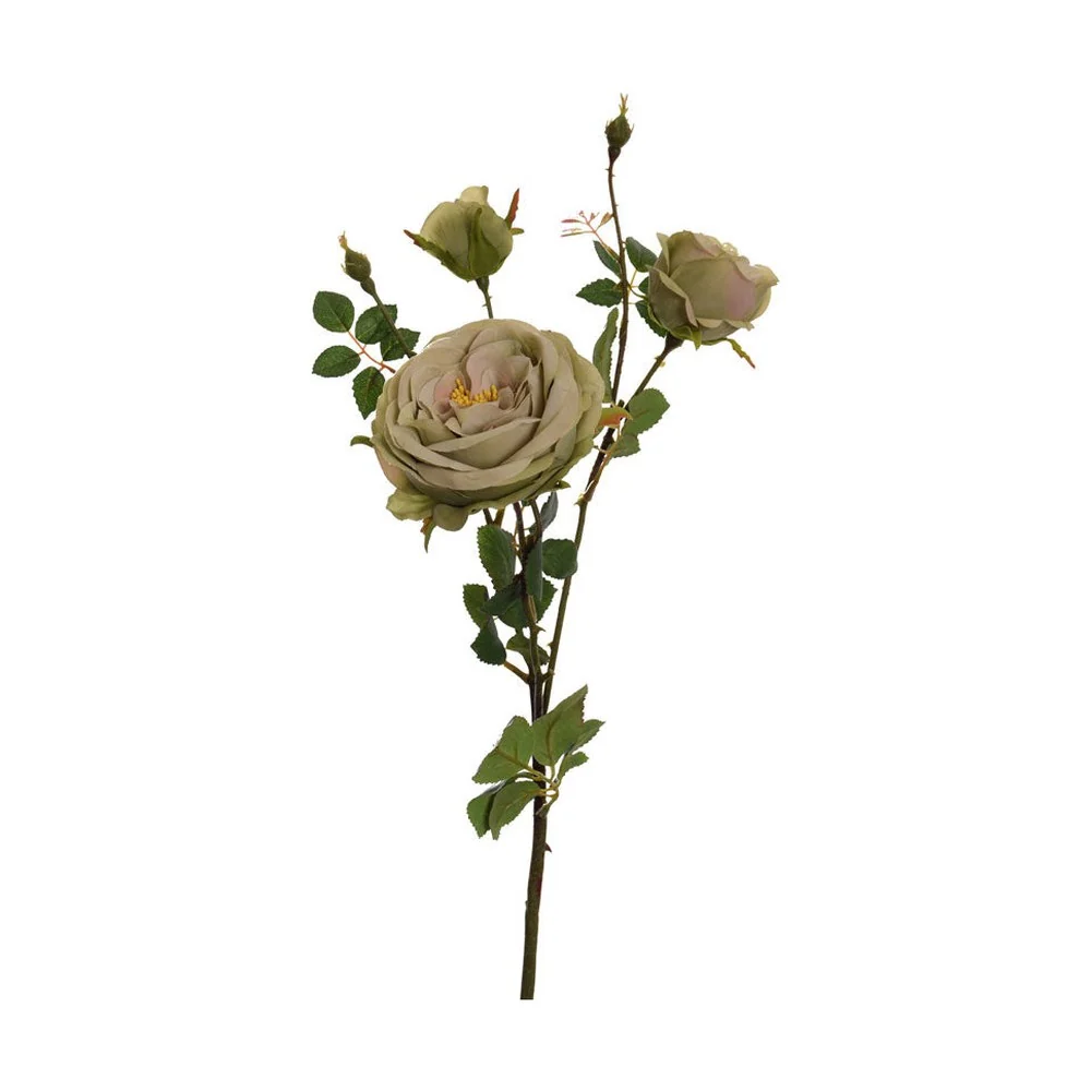 Rózsa művirág 62 cm fáradt zöld "Rose"