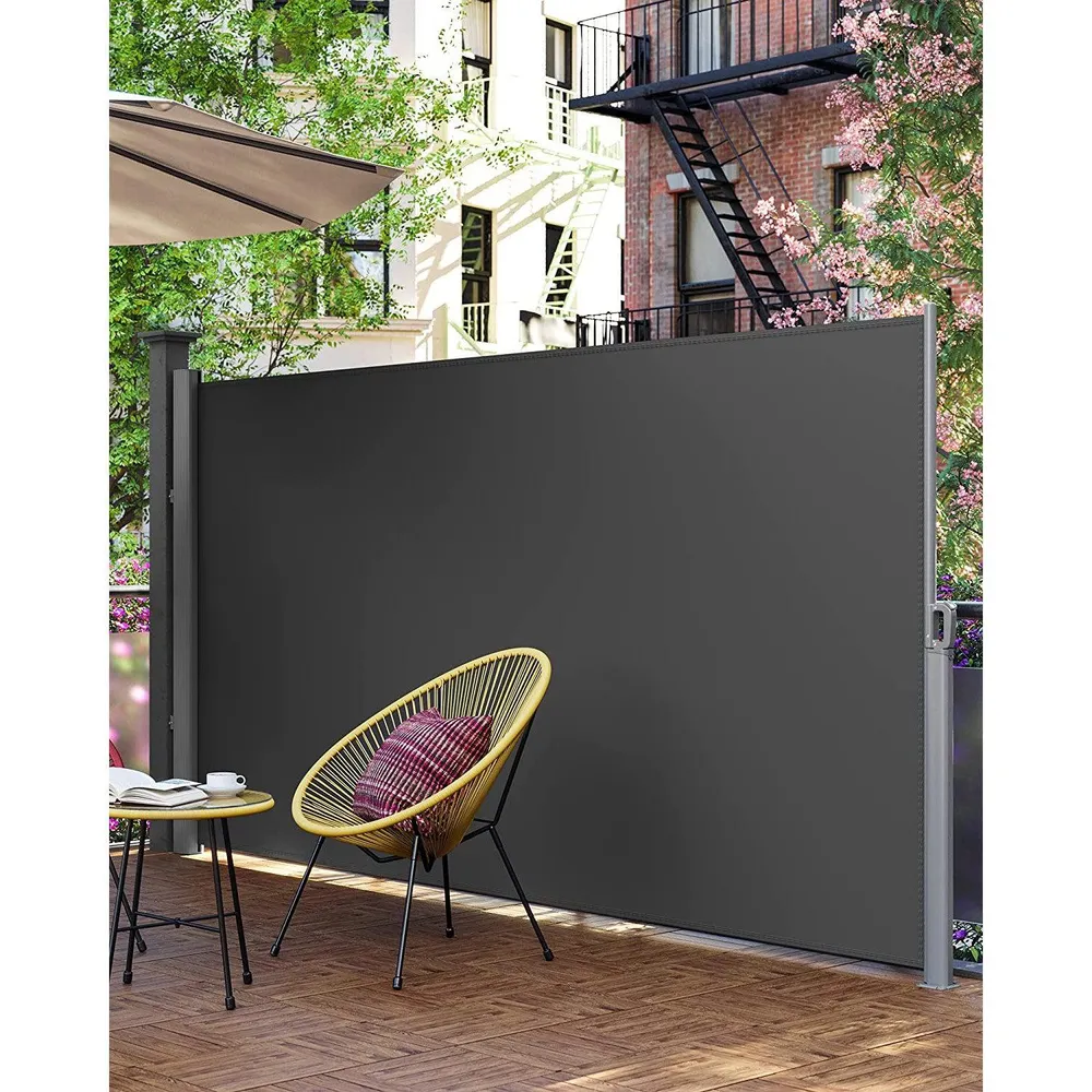 Oldalsó napellenző, napellenző erkélyre, teraszra, 160x400 cm, szürke
