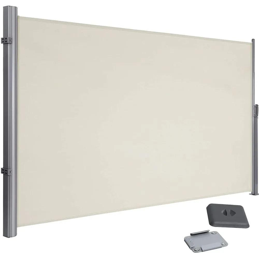 SONGMICS oldalsó rolós árnyékoló, kihúzható napellenző 200x350cm bézs