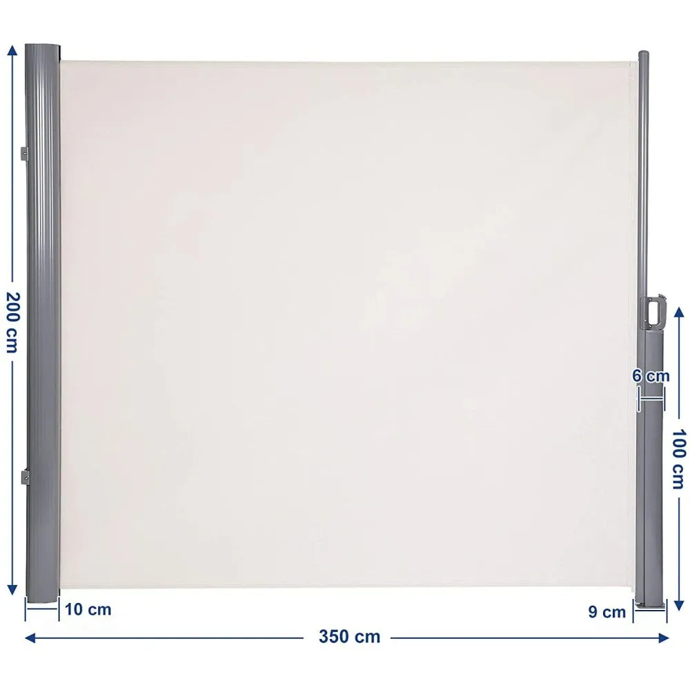 SONGMICS oldalsó rolós árnyékoló, kihúzható napellenző 200x350cm bézs