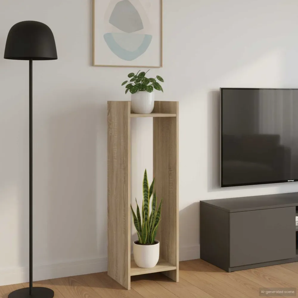 vidaXL Növényállvány Sonoma tölgy 30 x 30 x 100 cm Mérnöki fa