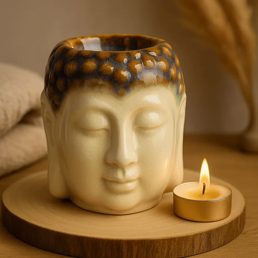 Buddha olajégő viaszmelegítő – elefántcsont menta