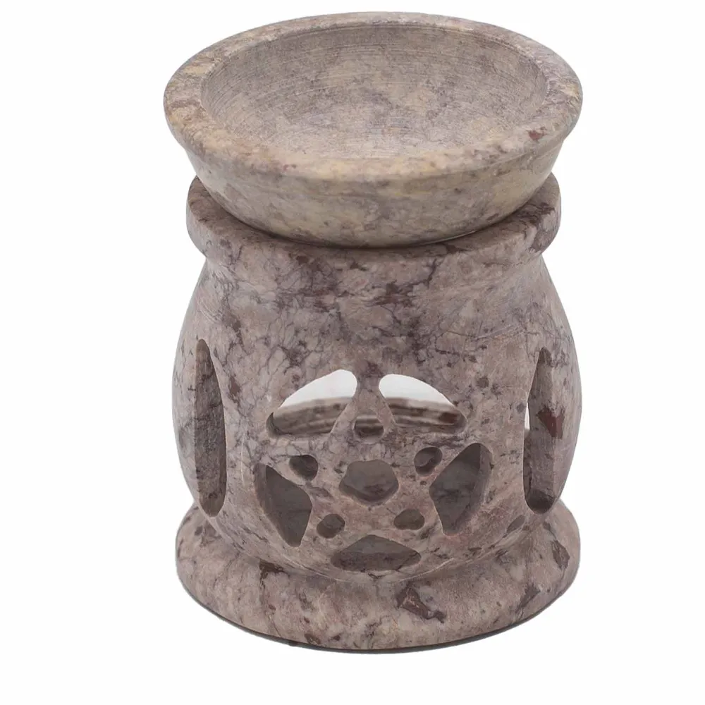 Szappankő olajégő 8cm Három Hold Ötszög