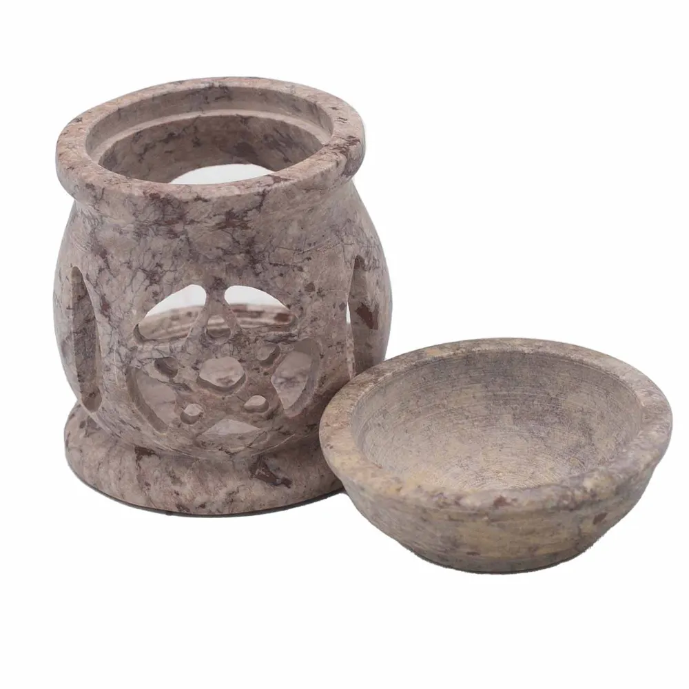 Szappankő olajégő 8cm Három Hold Ötszög