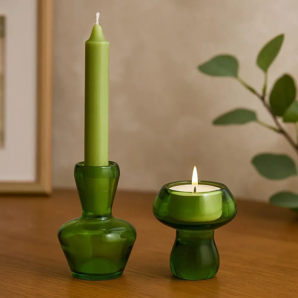 Gyertyatartó gomba szett 2 darabos kert jade