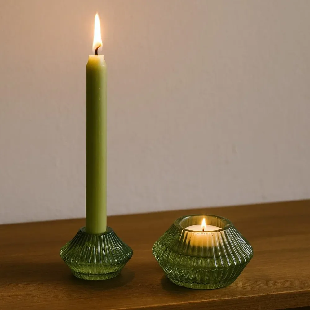 Gyertyatartók Kúp-Tealight Kert Jáde 2 Darabos Csomag