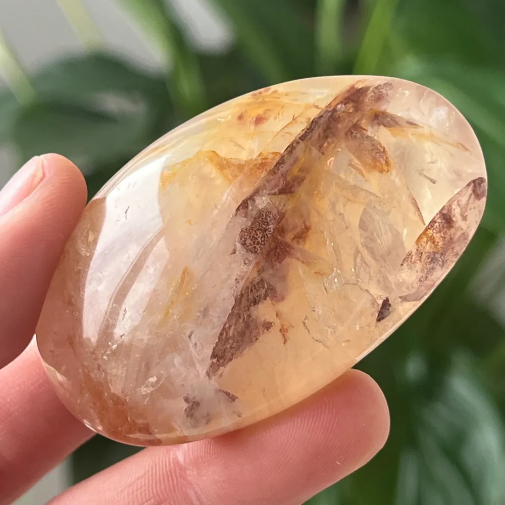Citrom kvarc palmstone, 10-es modell, Golden Healer