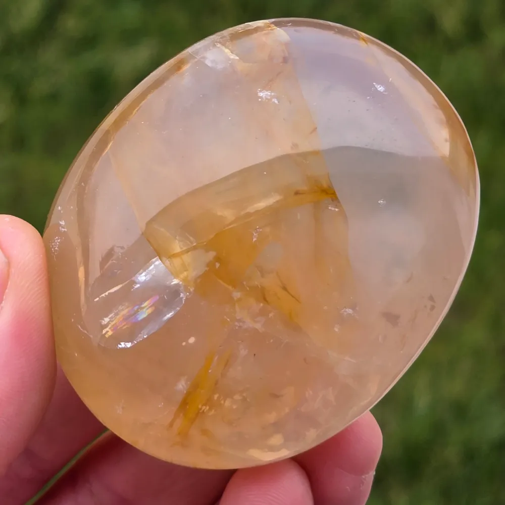 Citrom kvarc palmstone, 14-es modell, Golden Healer