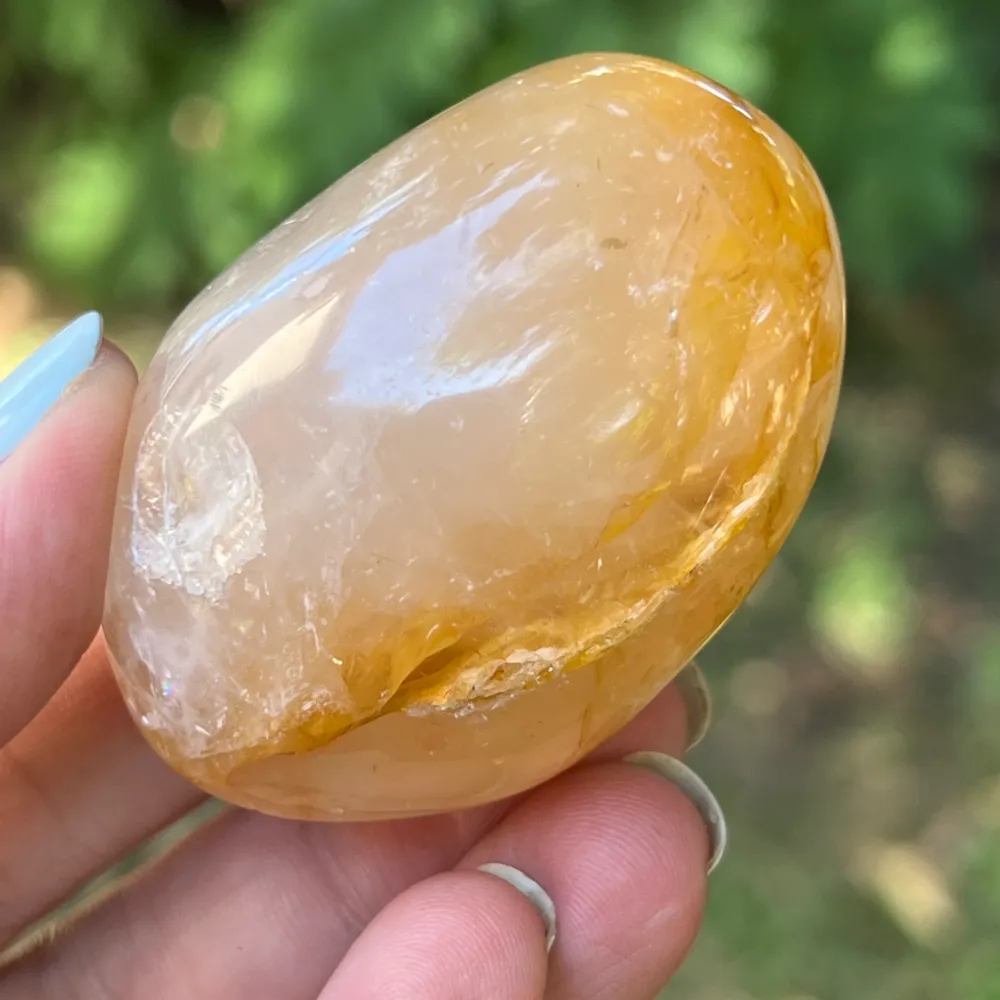 Citrom kvarc palmstone, 3. modell, Golden Healer