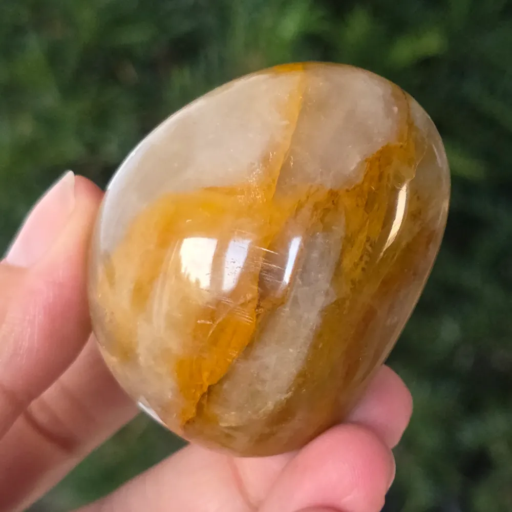Citrom kvarc tenyérkő, 16. modell, Golden Healer