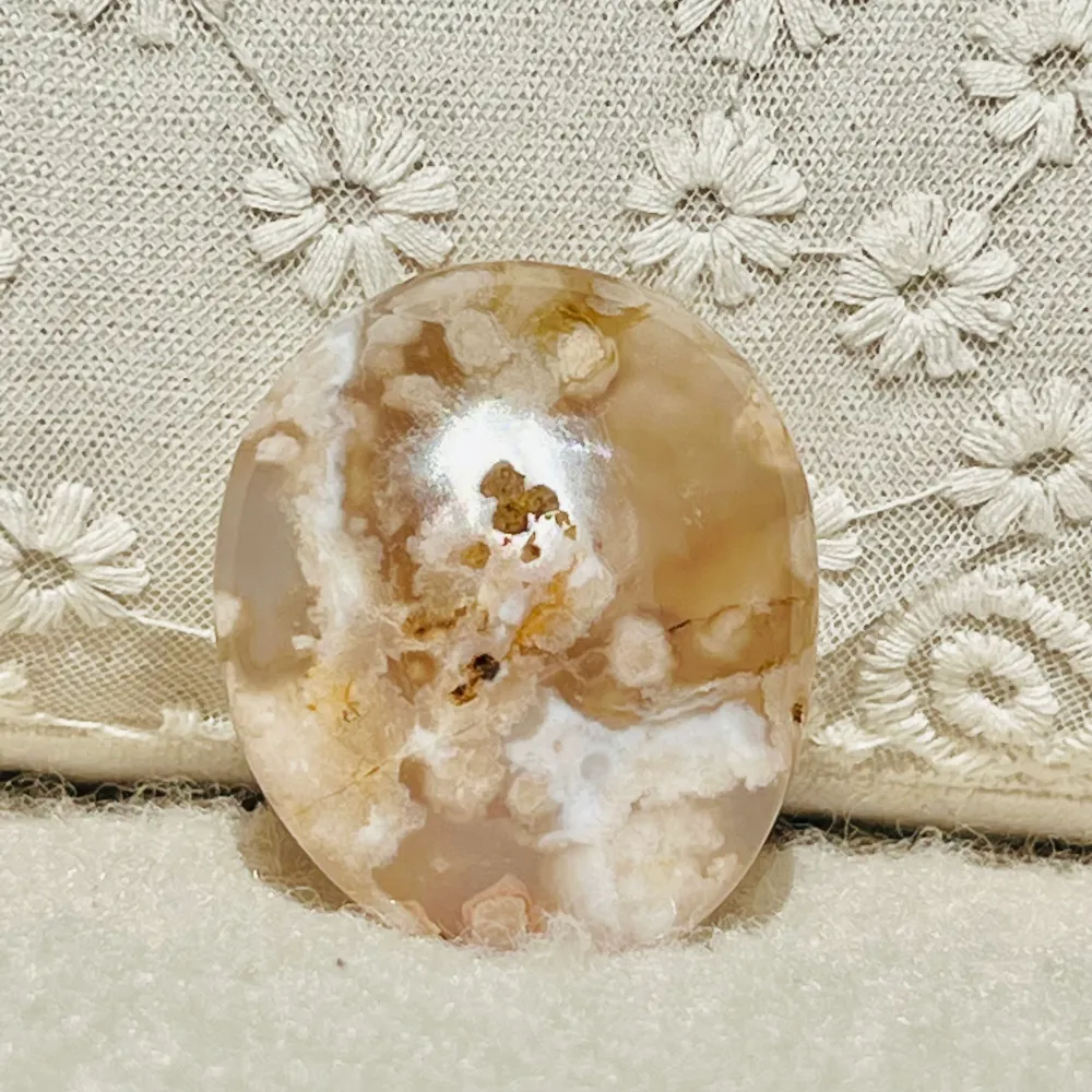 Palmstone achát korall virág piros m6