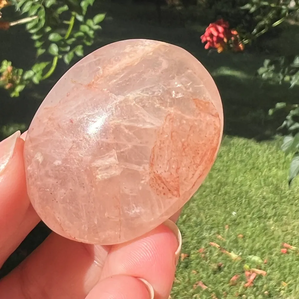 Palmstone vörös hematit kvarc Madagaszkár m10, tűzkvarc