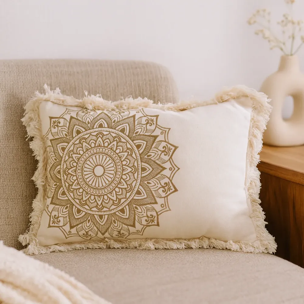 Párnahuzat Lótusz Mandala 30x50 cm Bronz