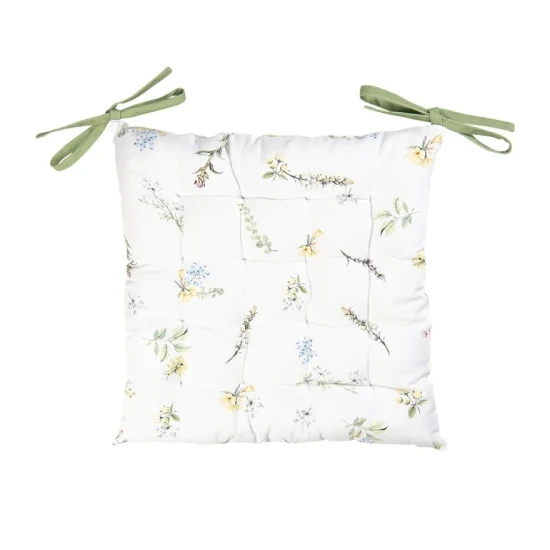 Kötős székpárna pamut nyári virág mintás Happy Floral