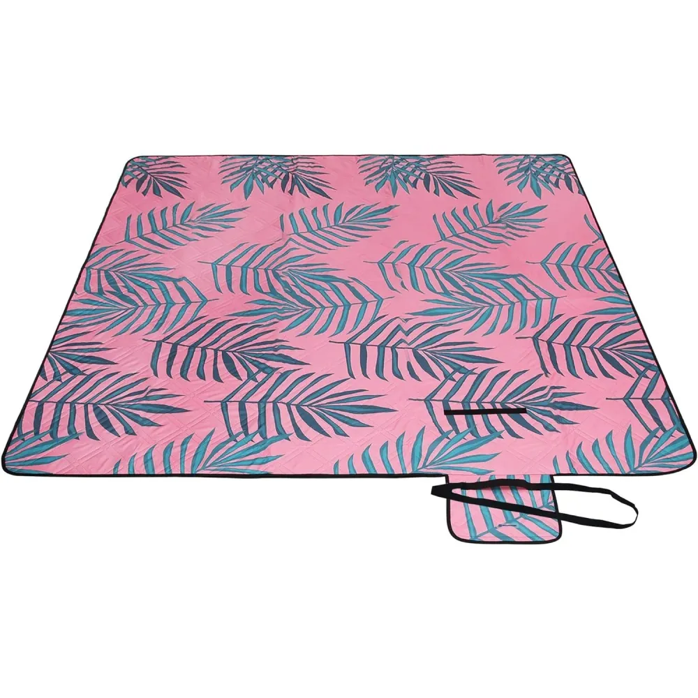 Piknik takaró, strand pléd 200 x 200 cm, páfrányminta és rózsa
