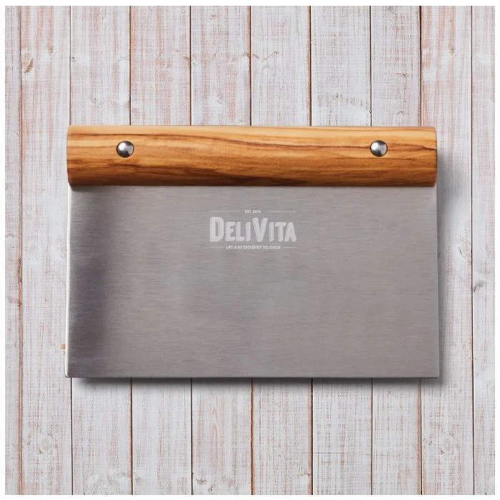 DeliVita tésztavágó spatula – 15 cm acélpenge, kézműves olajfa nyél