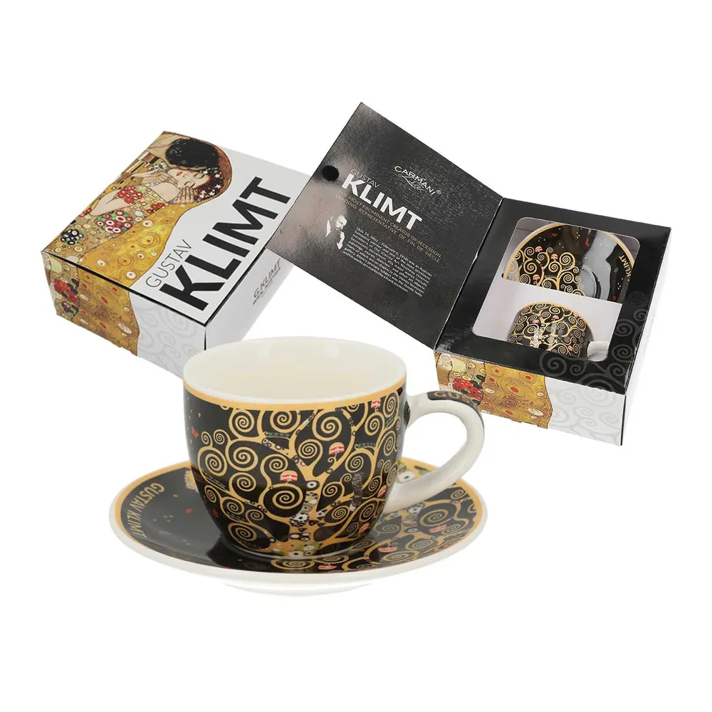 Klimt porcelán eszpresszó kávés csésze 80 ml Életfa