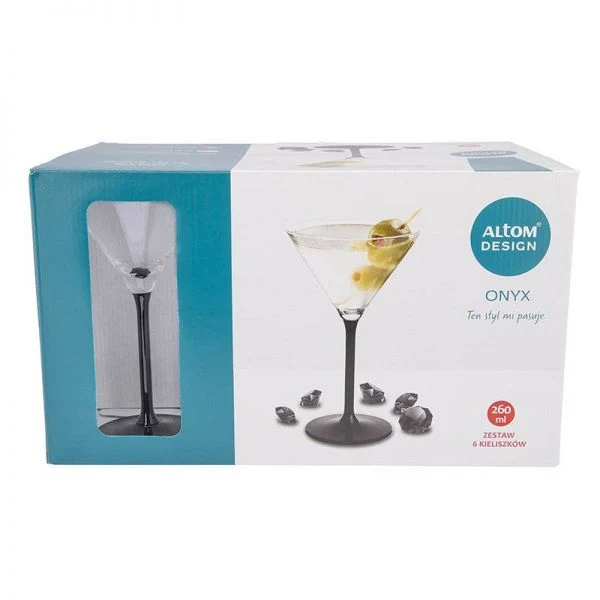 Royal Leerdam Onyx üveg martinis pohár készlet - 6 darabos 260 ml