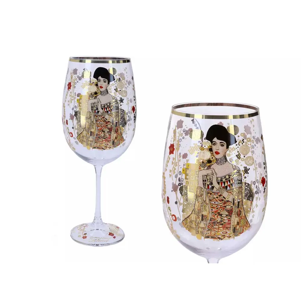 Talpas boros üveg pohár Klimt Adele