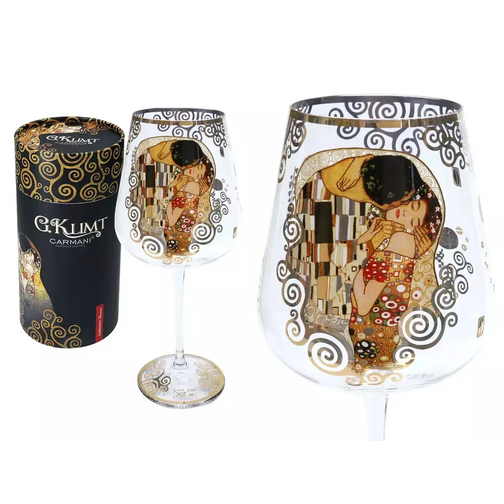Talpas boros üveg pohár Klimt Csók 800 ml