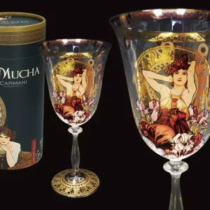 Talpas üveg pohár Mucha Amethyst