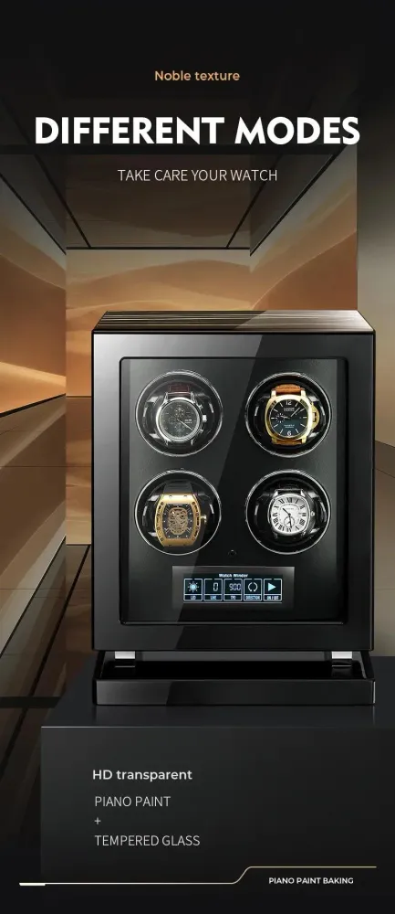 Capodagli tekercses rotordoboz készlet 2 db fa karórából, zárral és lámpával MQ6302