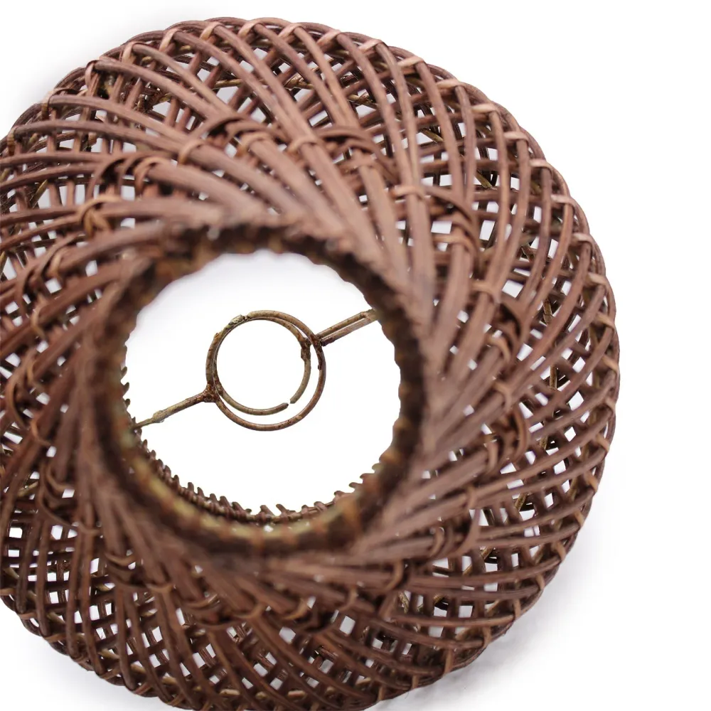 Rattan asztali lámpa UK csatlakozóval sötétbarna